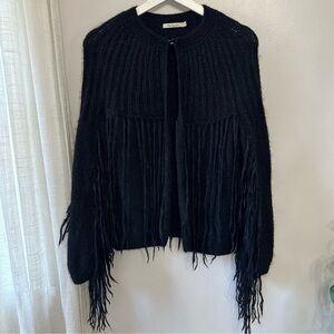 Mes Demoiselles Black Fringe Cardigan